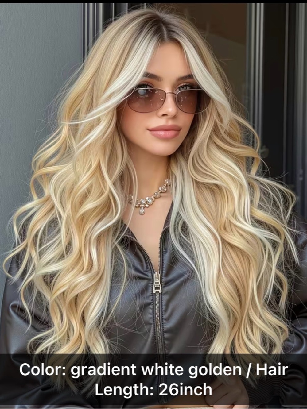 Blonde Gradient Long Wavy Hair Extension - Golden White